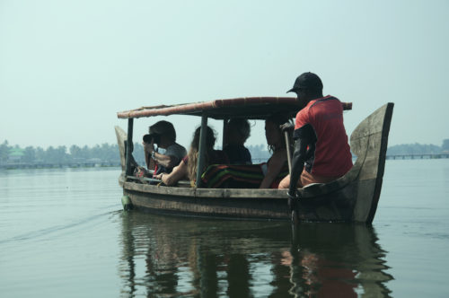 Vast backwaters in Alleppey on a canoe